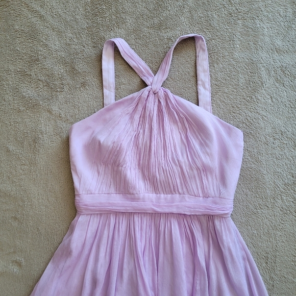 J. Crew Sinclair silk chiffon lavender halter dress size 4 - Picture 7 of 14